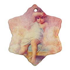 Baby In Clouds Snowflake Ornament (two Sides) by vintage2030