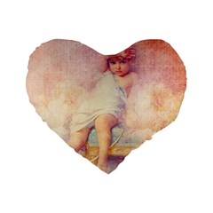 Baby In Clouds Standard 16  Premium Flano Heart Shape Cushions