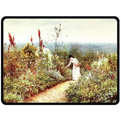 Lady And Scenery Double Sided Fleece Blanket (large)  by vintage2030