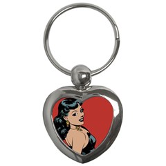 Comic Girl Key Chains (heart)  by vintage2030