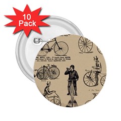 Victorian Bicycles 2 25  Buttons (10 Pack)  by vintage2030