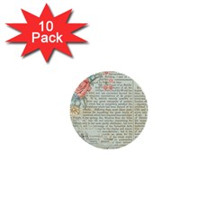 Rose Book Page 1  Mini Buttons (10 Pack)  by vintage2030