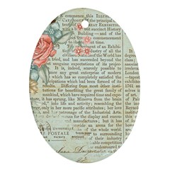 Rose Book Page Oval Ornament (two Sides) by vintage2030