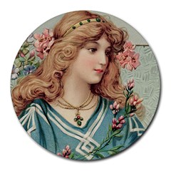 Lady Round Mousepads by vintage2030