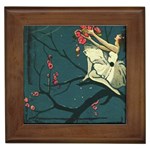 Girl And Flowers Framed Tiles Front