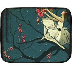 Girl And Flowers Double Sided Fleece Blanket (mini)  by vintage2030