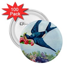 Blue Bird 2 25  Buttons (100 Pack)  by vintage2030