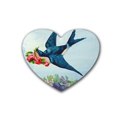 Blue Bird Rubber Coaster (heart)  by vintage2030