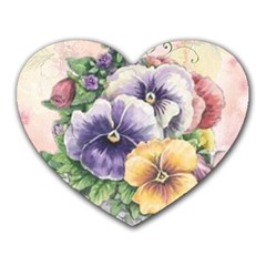 Lowers Pansy Heart Mousepads