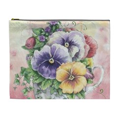 Lowers Pansy Cosmetic Bag (xl) by vintage2030