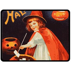 Haloweencard2 Double Sided Fleece Blanket (large)  by vintage2030