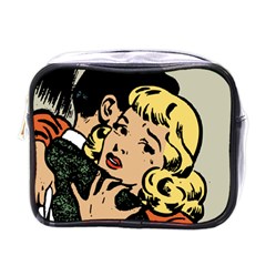 Hugging Retro Couple Mini Toiletries Bag (one Side) by vintage2030