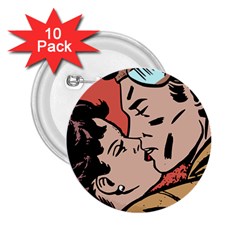 Retrocouplekissing 2 25  Buttons (10 Pack) 