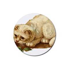Cat 1827211 1920 Rubber Round Coaster (4 Pack)  by vintage2030