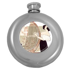 Woman 1503387 1920 Round Hip Flask (5 Oz) by vintage2030