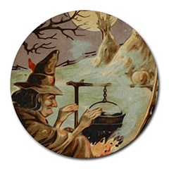 Witch 1461958 1920 Round Mousepads by vintage2030