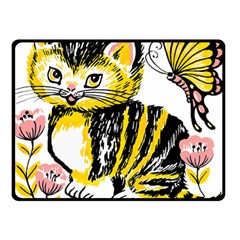 Cat 1348502 1920 Double Sided Fleece Blanket (small)  by vintage2030