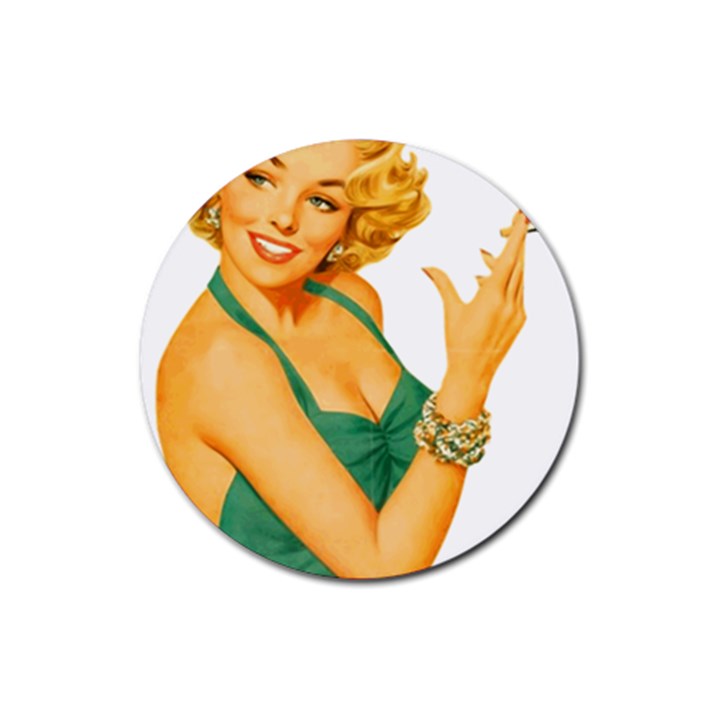 Woman 792872 1920 Rubber Round Coaster (4 pack) 