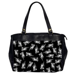 Pointing Finger Pattern Oversize Office Handbag (2 Sides) by Valentinaart