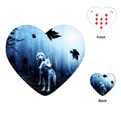 Wolfs Playing Cards (heart)  by Valentinaart