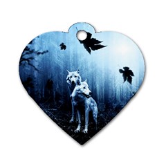 Wolfs Dog Tag Heart (one Side) by Valentinaart