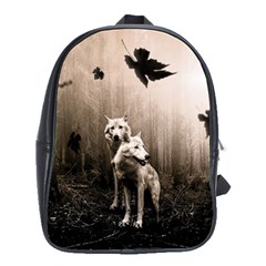 Wolfs School Bag (large) by Valentinaart