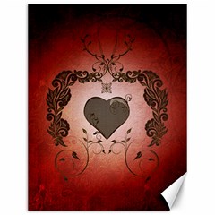Wonderful Heart With Decorative Elements Canvas 12  X 16  by FantasyWorld7