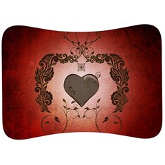 Wonderful Heart With Decorative Elements Velour Seat Head Rest Cushion by FantasyWorld7