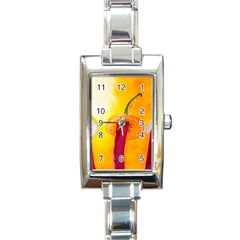 Three Red Chili Peppers Rectangle Italian Charm Watch by FunnyCow
