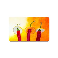 Three Red Chili Peppers Magnet (name Card) by FunnyCow