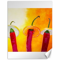 Three Red Chili Peppers Canvas 12  X 16  by FunnyCow