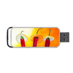Three Red Chili Peppers Portable Usb Flash (one Side) by FunnyCow