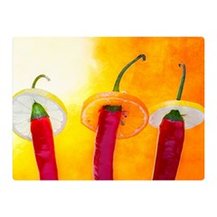 Three Red Chili Peppers Double Sided Flano Blanket (mini)  by FunnyCow