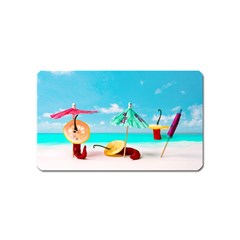 Red Chili Peppers On The Beach Magnet (name Card) by FunnyCow