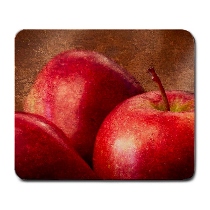 Three Red Apples Large Mousepads