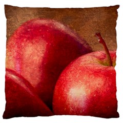 Three Red Apples Large Cushion Case (two Sides)