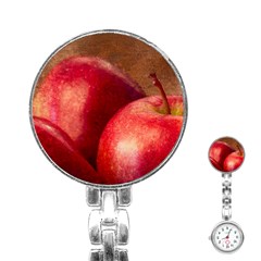 Three Red Apples Stainless Steel Nurses Watch by FunnyCow