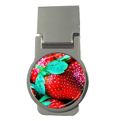 Red Strawberries Money Clips (round)  by FunnyCow