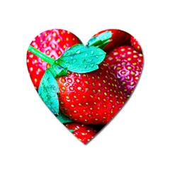 Red Strawberries Heart Magnet by FunnyCow