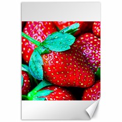 Red Strawberries Canvas 24  X 36  by FunnyCow