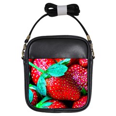 Red Strawberries Girls Sling Bag by FunnyCow