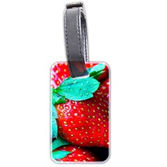 Red Strawberries Luggage Tags (two Sides) by FunnyCow