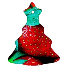 Red Strawberries Christmas Tree Ornament (two Sides) by FunnyCow