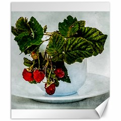 Red Raspberries In A Teacup Canvas 20  X 24  by FunnyCow