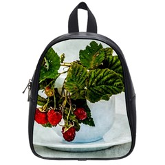 Red Raspberries In A Teacup School Bag (small) by FunnyCow