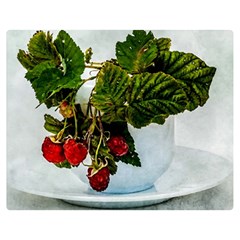 Red Raspberries In A Teacup Double Sided Flano Blanket (medium)  by FunnyCow