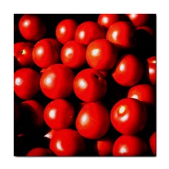 Pile Of Red Tomatoes Tile Coasters by FunnyCow