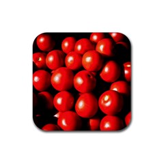 Pile Of Red Tomatoes Rubber Coaster (square)  by FunnyCow