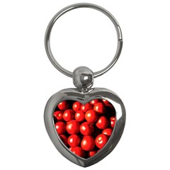 Pile Of Red Tomatoes Key Chains (heart)  by FunnyCow