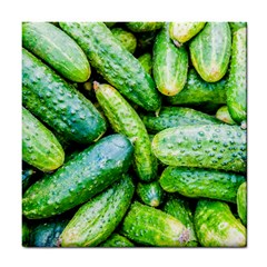 Pile Of Green Cucumbers Tile Coasters by FunnyCow